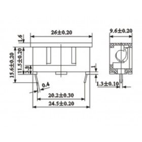 Porta Fusível 20AG 5x20mm 4A 250V Com Tampa para PCI AS-06