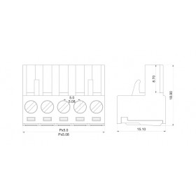 Conector Borne Fêmea Verde 2 Vias KF2EDGK-5.08 Passo 5,08mm