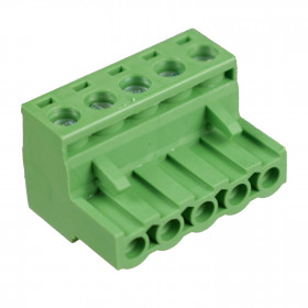 Conector Borne Fêmea Verde 5 Vias KF2EDGK-5.08 Passo 5,08mm