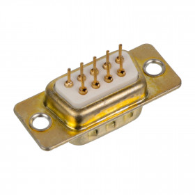 Conector DB9 Macho Dourado 180º para Placa