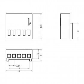 Conector Alojamento 6 Vias KK 2,54mm