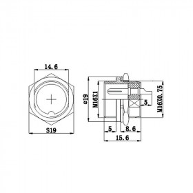 Conector de Aviação Circular Mike GX16 9 Vias Macho para Painel