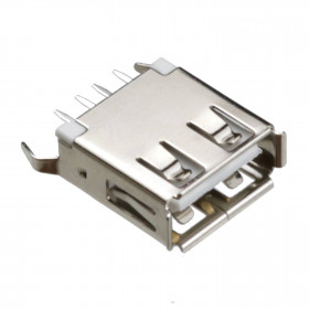 Conector USB Tipo A Fêmea 180° para Placa