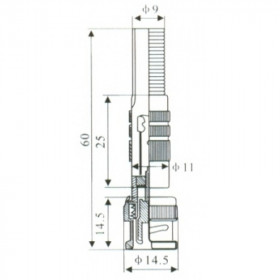 Conector BNC Macho Metálico com Mola para Cabo HBN-081