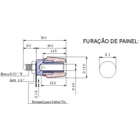 Borne para Pino Banana 4mm B19C Vermelho 20A