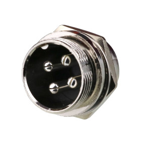 Conector de Aviação Circular Mike Grande GX20 2 Vias Macho para Painel
