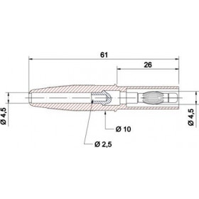 Pino Banana de Segurança PS881 Vermelho 4mm com Mola e Capa Flexível 20A