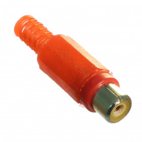 Plug RCA Fêmea Vermelho Plástico com Rabicho
