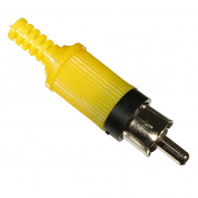 Plug RCA Macho Amarelo com Rabicho Rígido