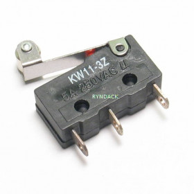 Chave Micro Switch 250V 5A com Alavanca de 17mm e Roda KW11-3Z-5A (Fim de Curso)