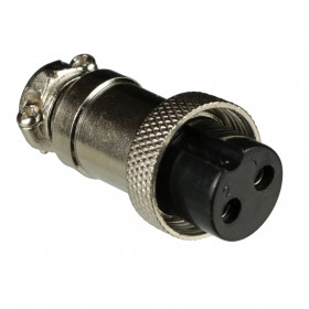 Conector de Aviação Circular Mike GX16 2 Vias Fêmea para Cabo