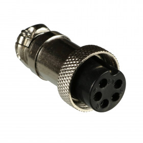 Conector de Aviação Circular Mike GX16 5 Vias Fêmea para Cabo