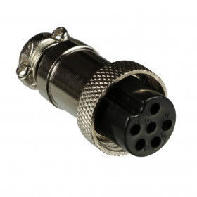 Conector de Aviação Circular Mike GX16 6 Vias Fêmea para Cabo