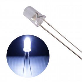 Led Branco Frio 5mm Alto Brilho 20000mCD 6000-6500K