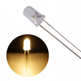 Led Branco Quente 5mm Alto Brilho 20000mCD 3000-3200K