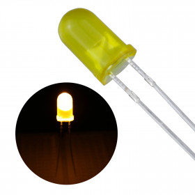 Led Amarelo 5mm Difuso 585-590nm