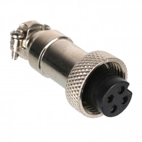 Conector de Aviação Circular Mini Mike GX12 4 Vias Fêmea para Cabo