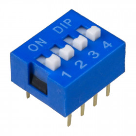 Chave Dipswitch 4 vias 180° Azul