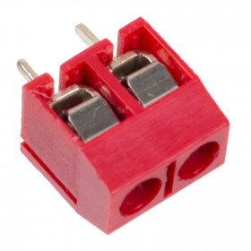 Borne Parafusável KRE KF301 2 Vias Passo 5mm 180° Vermelho