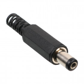 Plug P4 2,1mm Preto Plástico com Rabicho