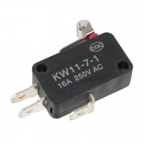 Chave Micro Switch 250V 16A com Alavanca de 14mm e Roda KW11-7 (Fim de Curso)