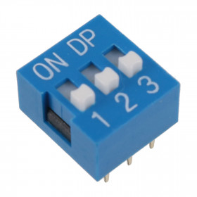 Chave Dipswitch 3 vias 180° Azul