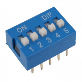 Chave Dipswitch 5 vias 180° Azul