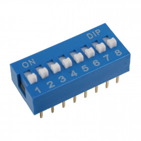 Chave Dipswitch 8 Vias 180° Azul