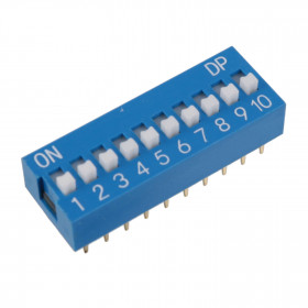 Chave Dipswitch 10 vias 180° Azul