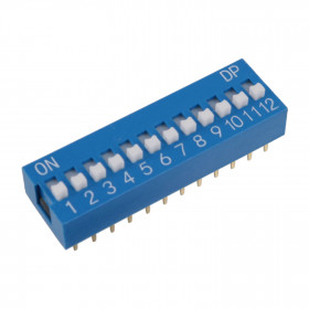 Chave Dipswitch 12 vias 180° Azul