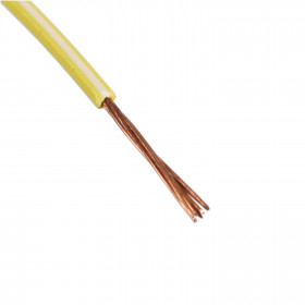 Cabo tipo Cabinho para Eletrônica Amarelo com Listra Branca 0,30mm² (metro)