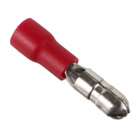 Terminal Bala Macho Pré Isolado Vermelho 0,5-1,5mm² Diâmetro 4mm