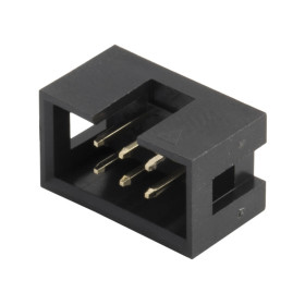 Conector Caixa Header 6 Vias Macho 2,54mm 180º para Placa