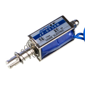 Atuador Solenoide Eletromagnético 12V 1A 5N Curso 10mm JF-0530B