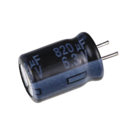 Capacitor Eletrolítico 820μF 820uF 6,3V 105ºC 8x12mm Terminais Curtos