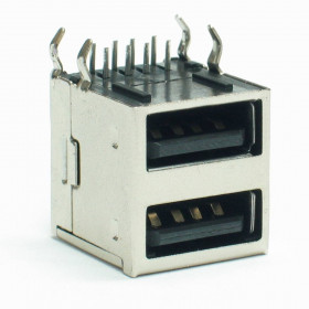 Conector USB Duplo Tipo A Fêmea 90° para Placa YH-USB02