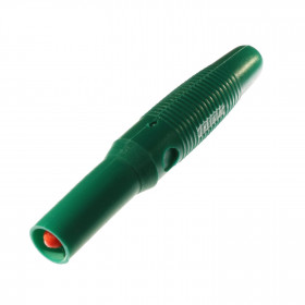 Pino Banana de Segurança PS881 Verde 4mm com Mola e Capa Flexível 20A