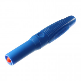 Pino Banana de Segurança PS881 Azul 4mm com Mola e Capa Flexível 20A