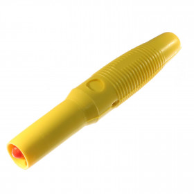 Pino Banana de Segurança PS881 Amarelo 4mm com Mola e Capa Flexível 20A