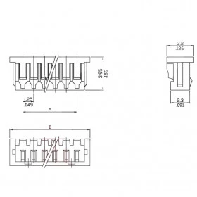 Conector Alojamento 3 Vias Pico Blade 1,25mm