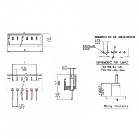 Conector 4 Vias Pico Blade 1,25mm 180°