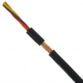 Cabo Manga 4 Vias 22AWG Preto com Blindagem Trançada