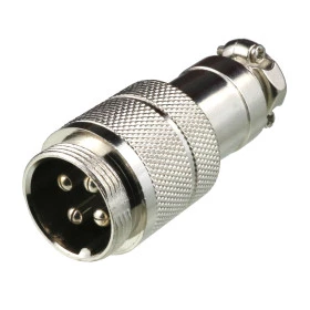 Conector de Aviação Circular Mike Grande GX20 4 Vias Macho para Cabo