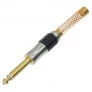 Plug P10 Mono Dourado Banhado a Ouro Au Capa Preta Metálico