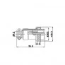 Conector de Aviação Circular Mike GX16 5 Vias Fêmea para Cabo